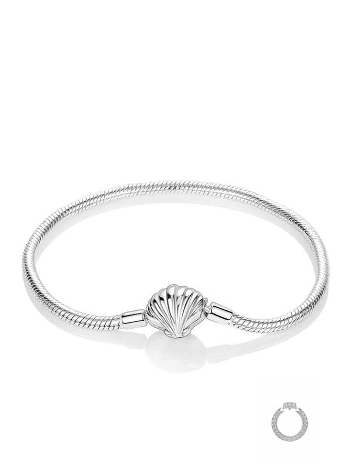 ulseira flexível de berloque fecho de concha do mar