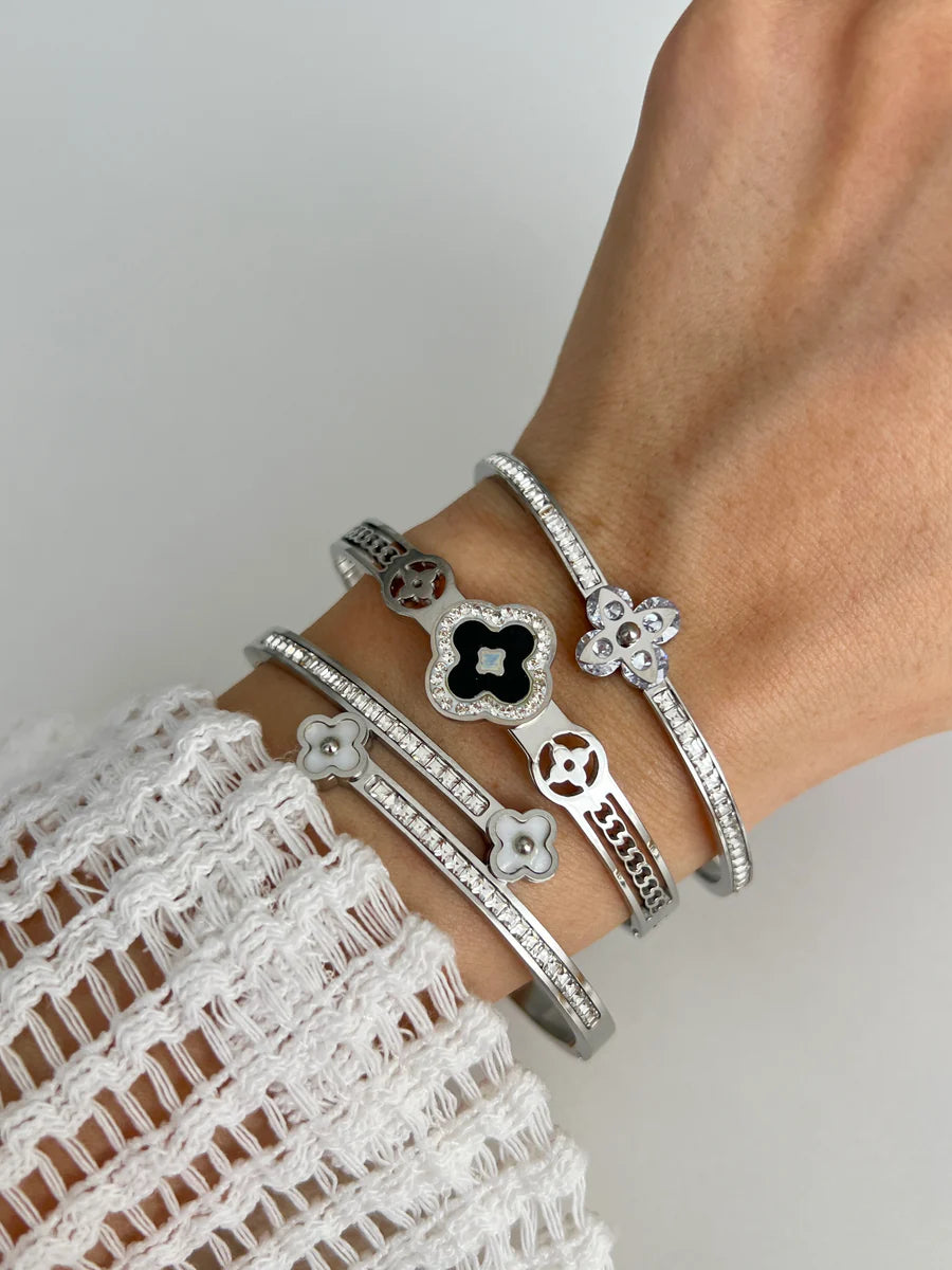 bracelete duplo trevo glam