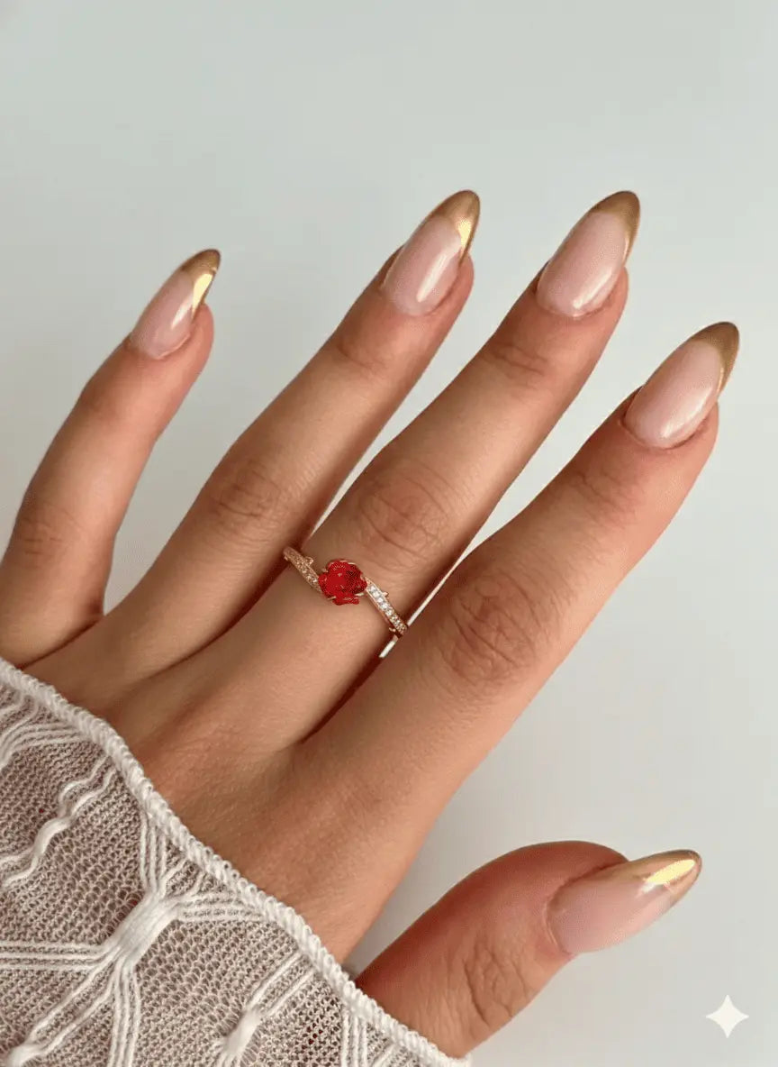 anel flor rosa bela e a fera