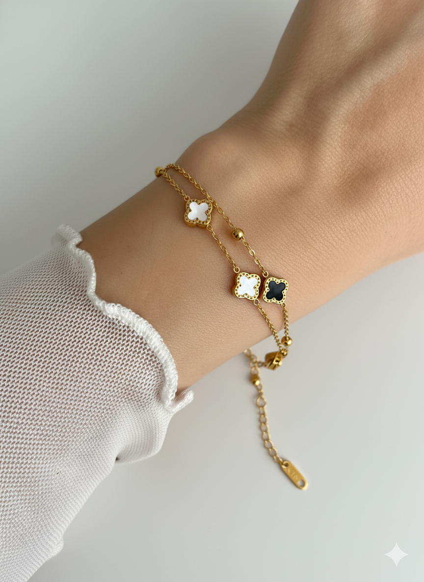 pulseira dupla trevo dualidade