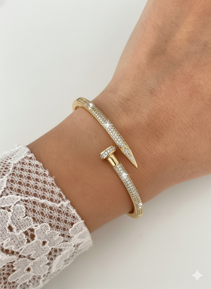 bracelete ícone de brilho cravejado