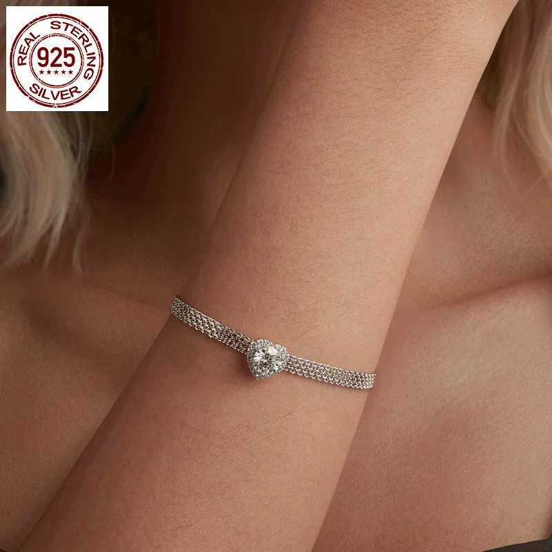 pulseira coração brilhante