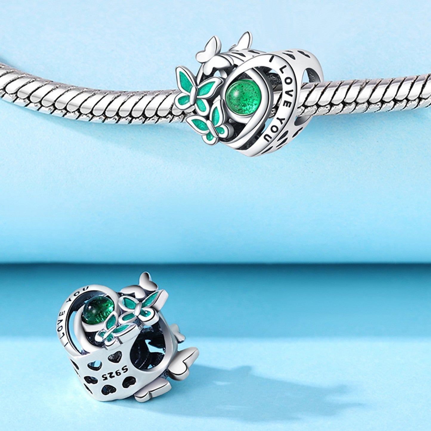 berloque i love you borboletas