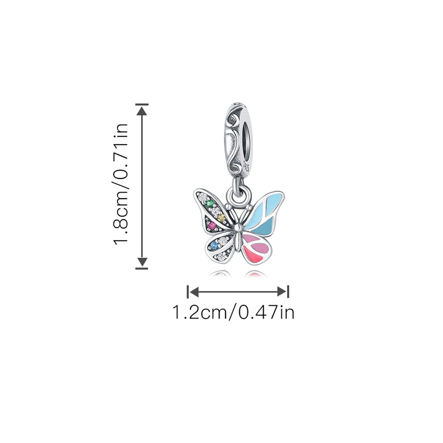 berloque borboleta arco-íris