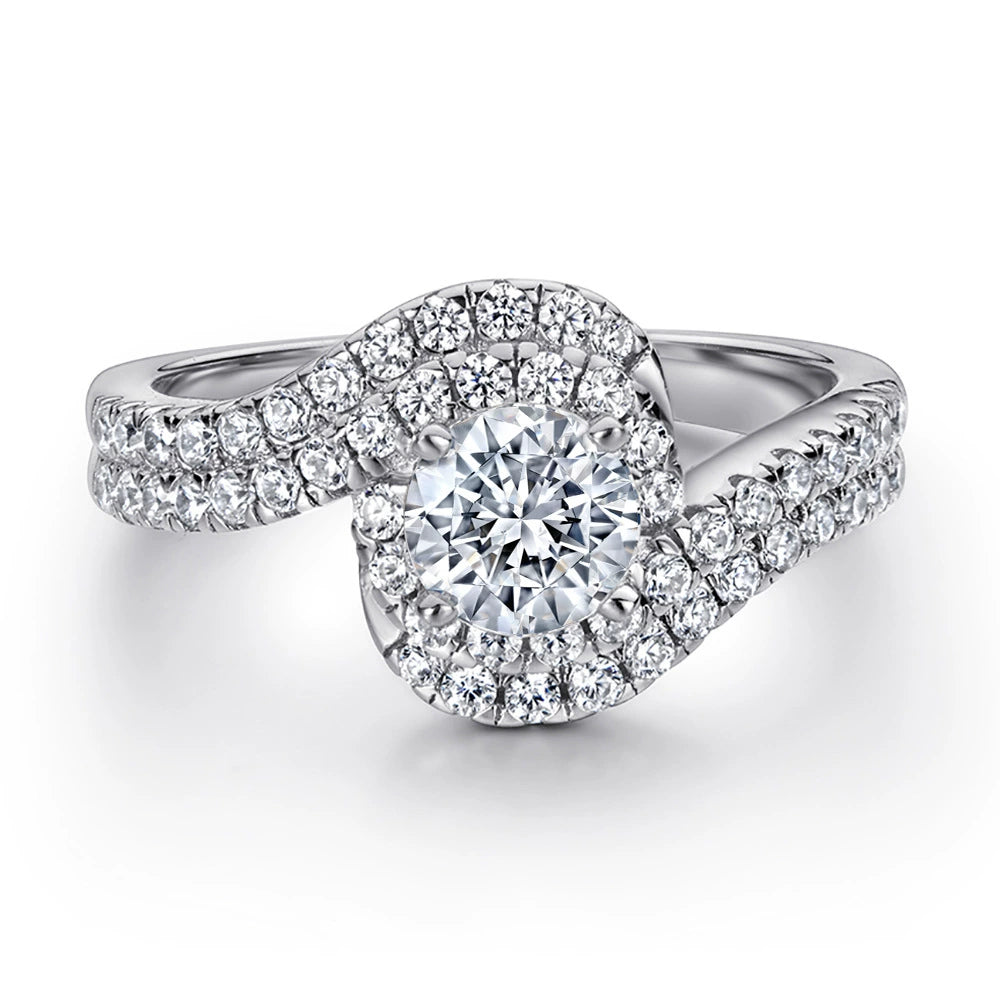 anel "onda de brilhantes" - conjunto duplo