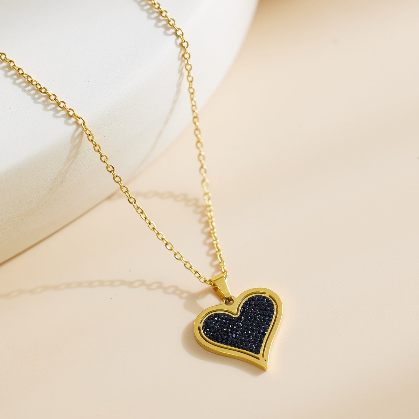 colar coração de ônix