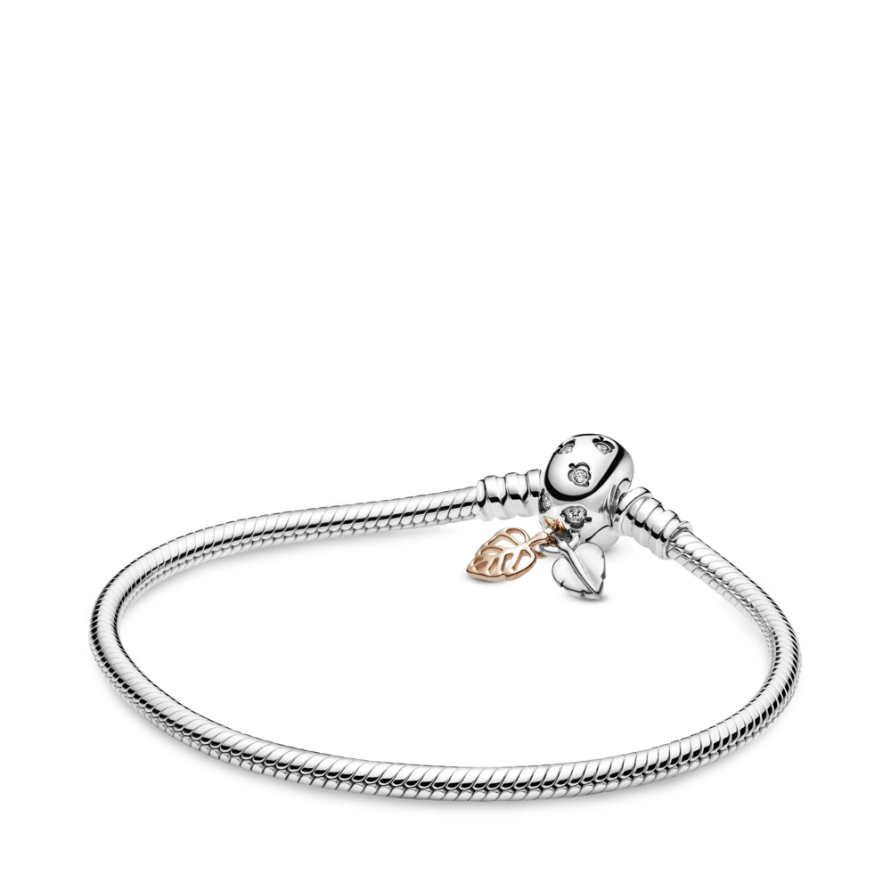 pulseiras semi-rígida para berloques fecho folhas