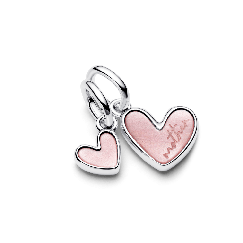 charm prata coracao de mae e filha divisivel