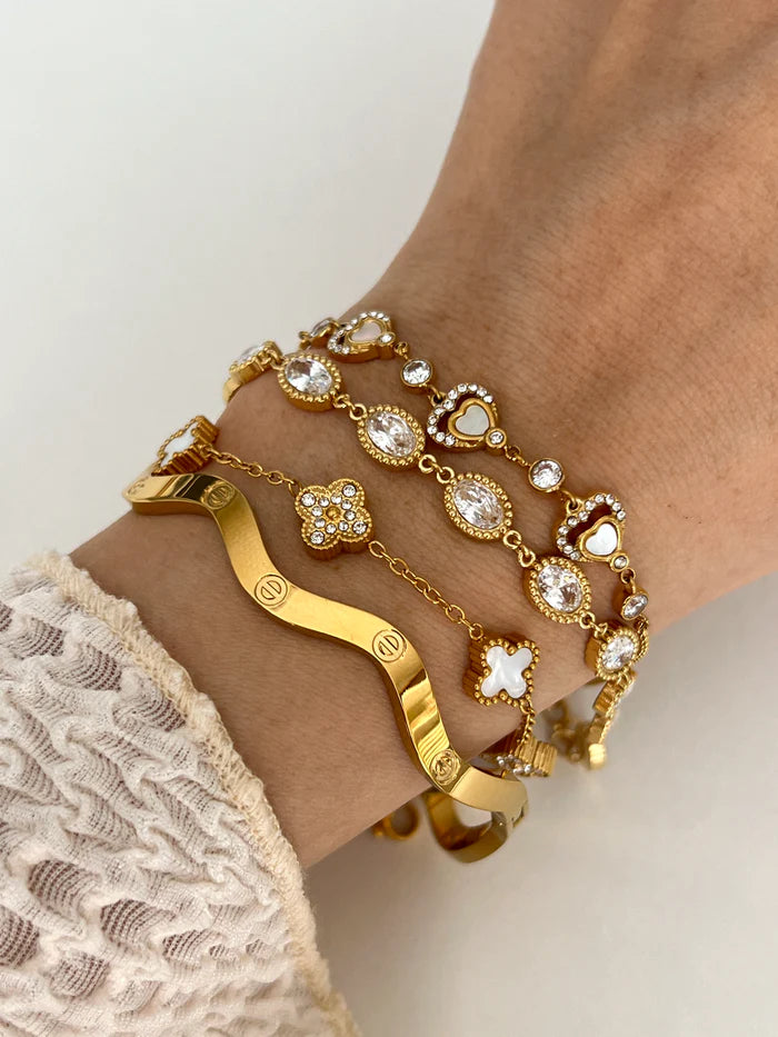 bracelete onda de ouro