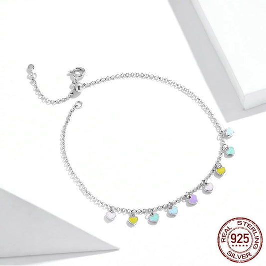 Tornozeleira Coração Colorido