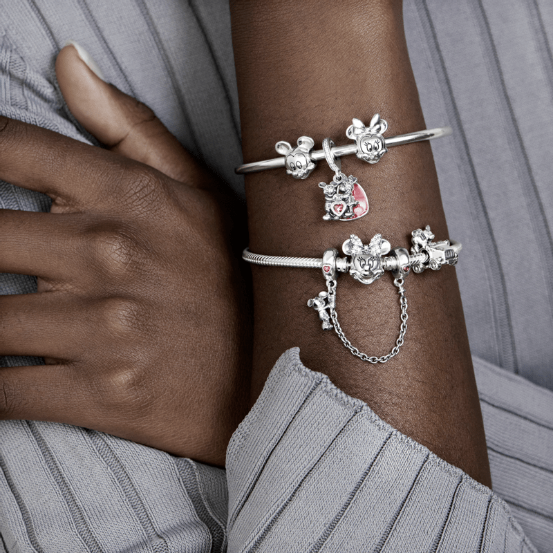 pulseira charm flexível disney minnie
