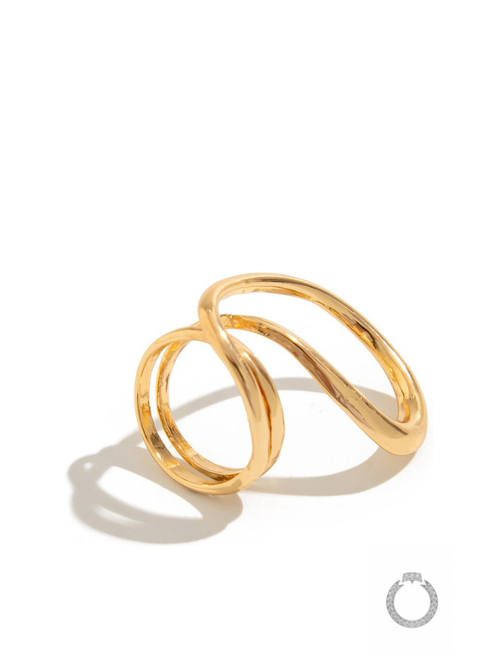 anel bold orgânico infinito dourado