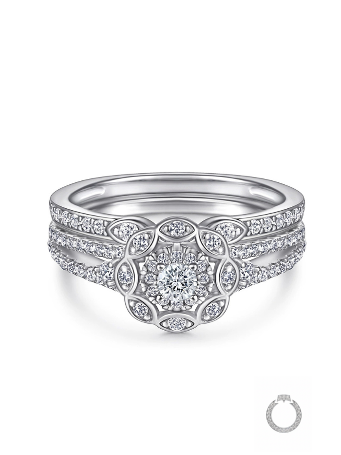 anel trio "constelação de zircônias"