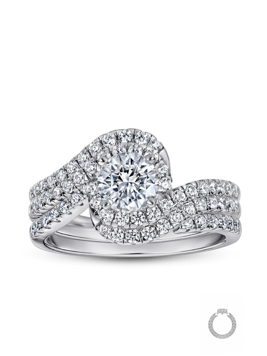 Anel "Onda de Brilhantes" - Conjunto Duplo