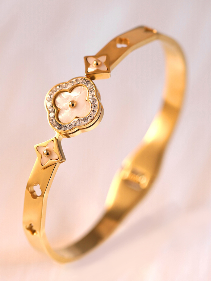 bracelete trevo de madrepérola luxo