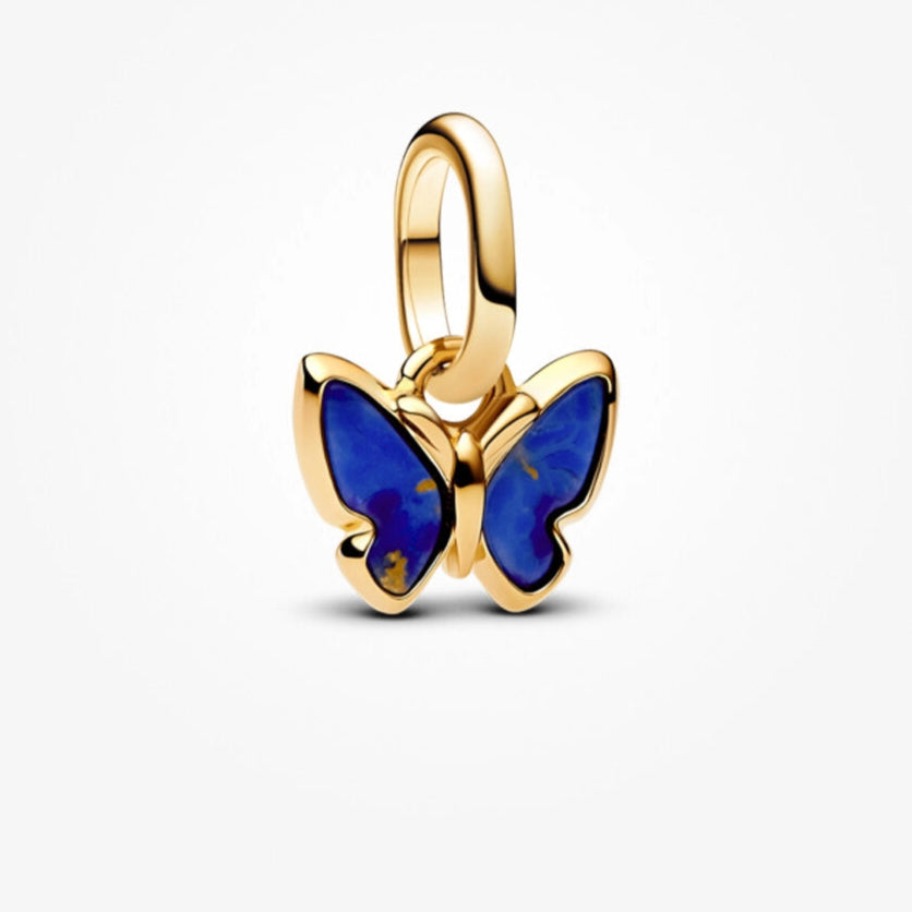 berloque borboleta azul dourada