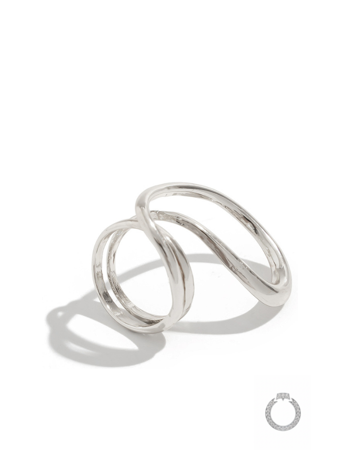 anel bold orgânico infinito prateado