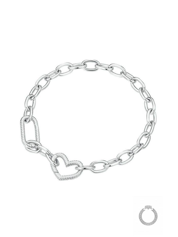 pulseira berloques correntes elos de prata