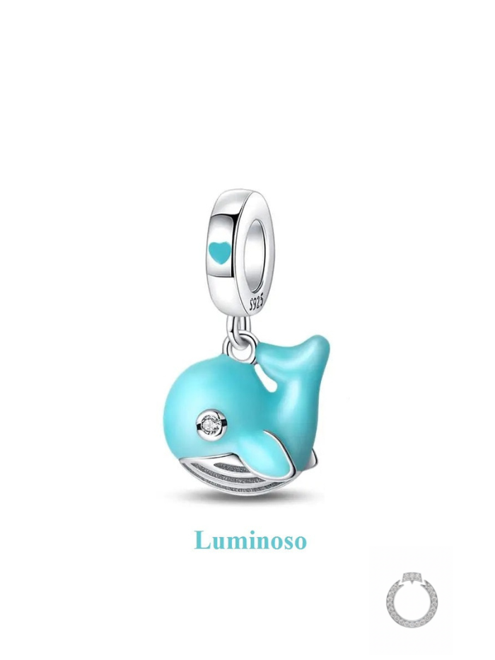 berloque pendente baléia - coleção luminoso