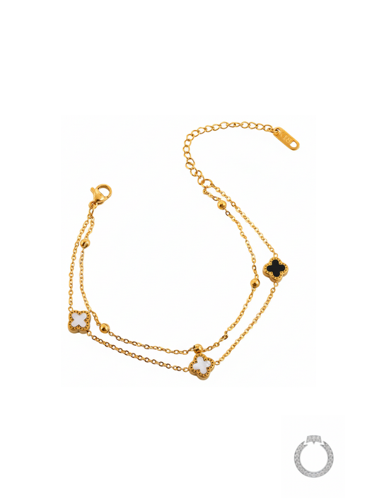 Pulseira Dupla Trevo Dualidade