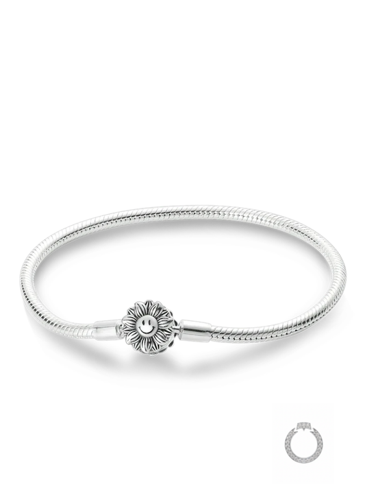 Pulseira Flexível de Berloque Fecho de Girasol