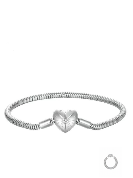 Pulseira Semi-Rígida para berloques Coração de Luz