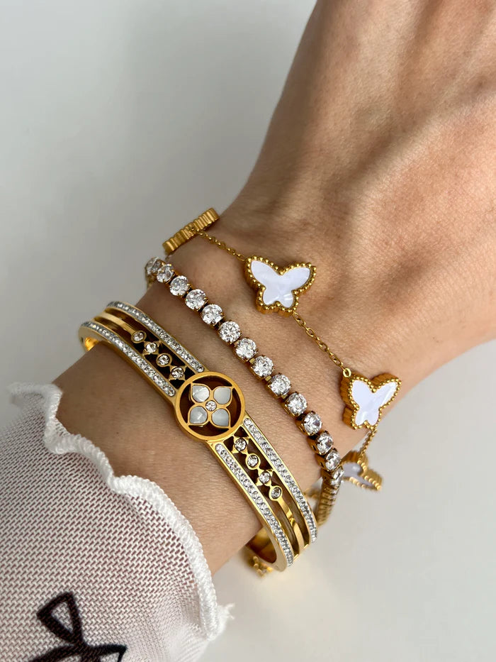 pulseira borboletas de madrepérola