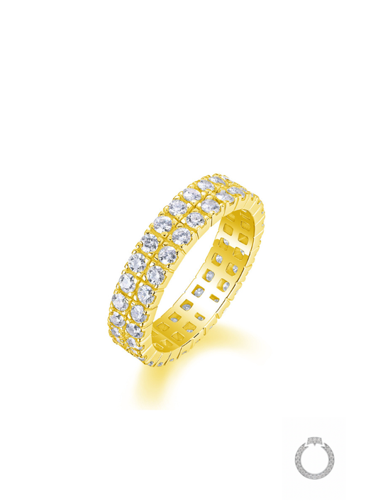 Anel Eternity Duplo Cravejado