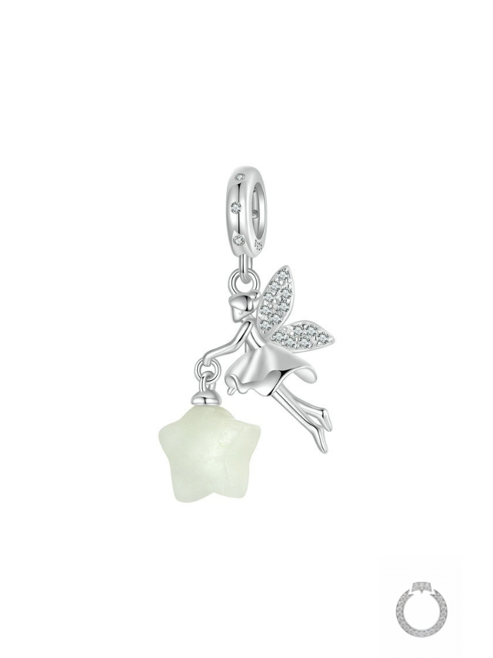 berloque fada com estrela - luminoso