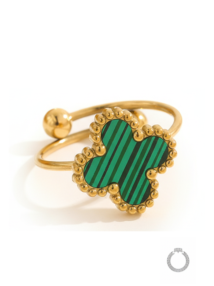 anel trevo listrado da sorte