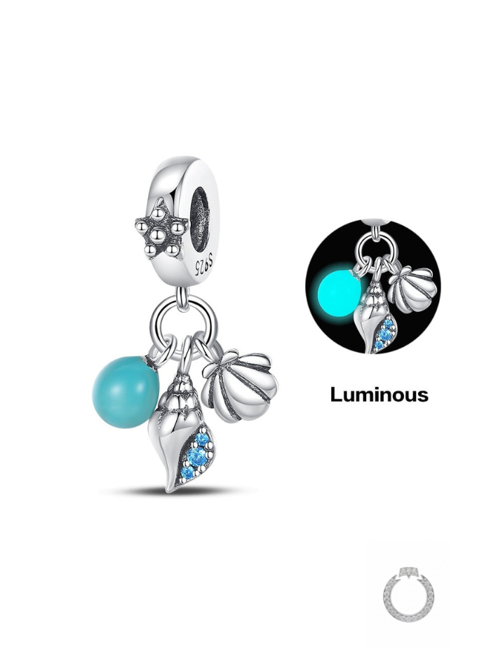 berloque luminoso concha e lampada