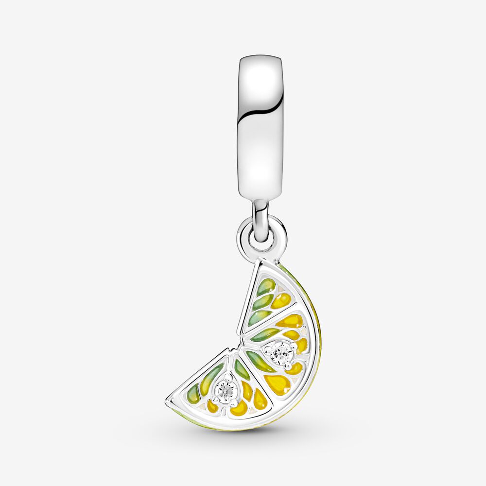charm pendente de frutas com fatias de limão