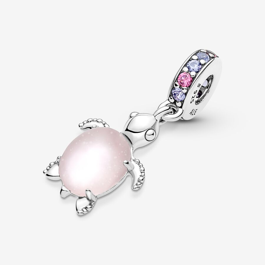 charm pendente tartaruga marinha rosa