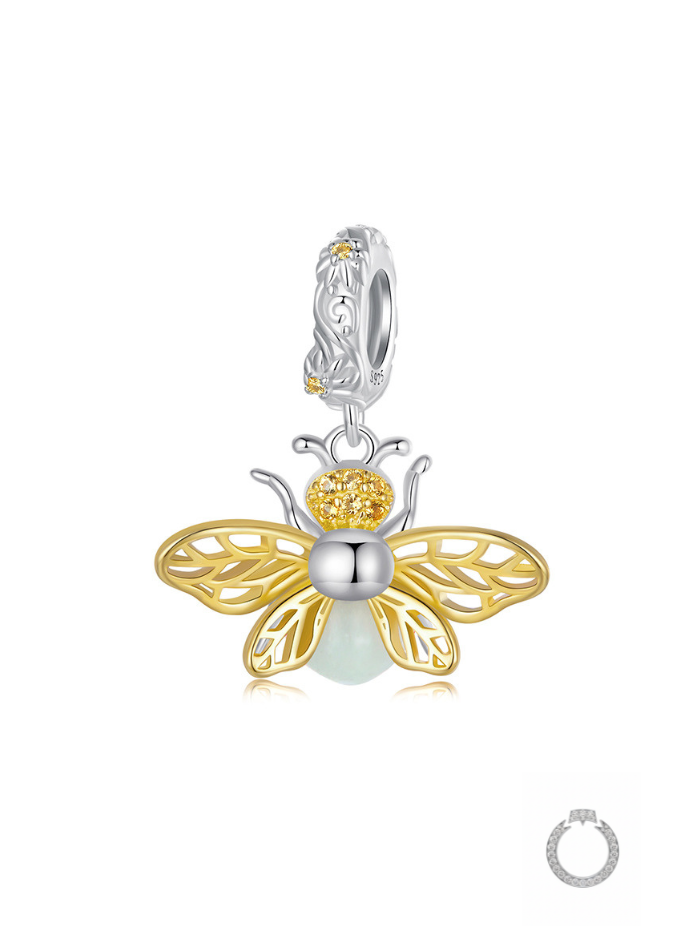 berloque abelha de ouro luminoso