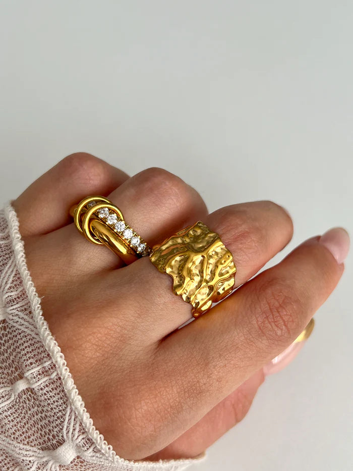 anel textura orgânica