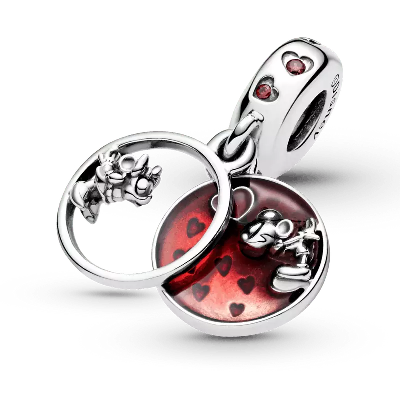 berloque charm mickey e minnie mouse beijos