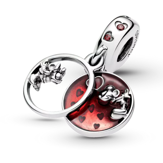 Berloque Charm Mickey E Minnie Mouse Beijos