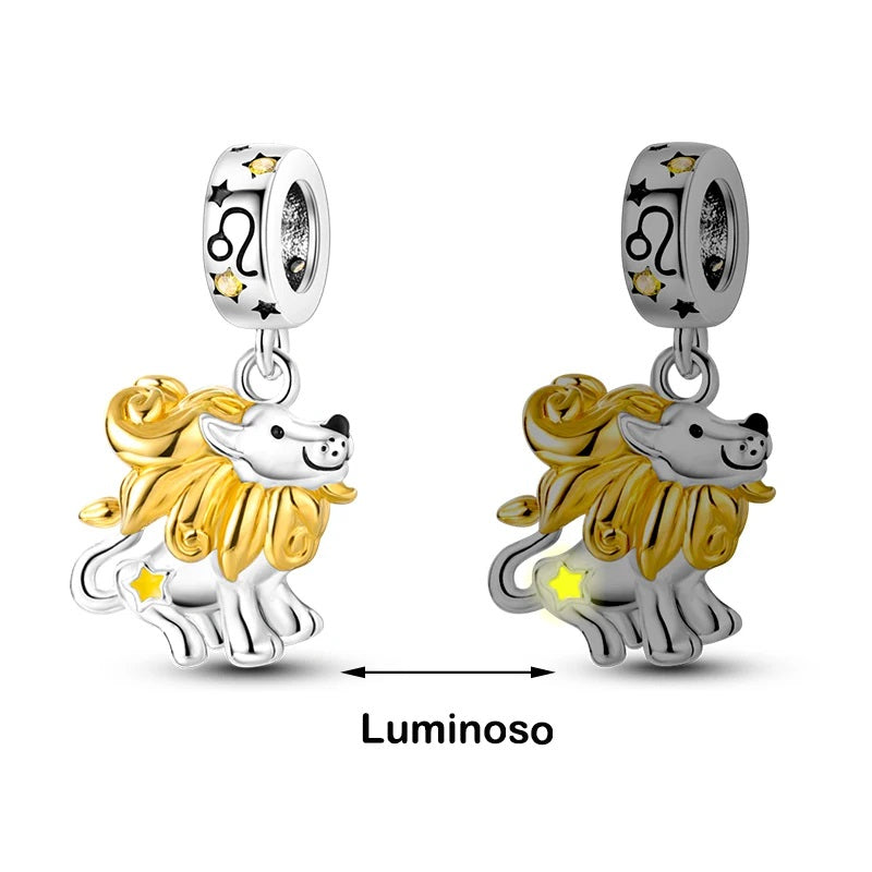 berloque pendente signos leão luminoso peridot