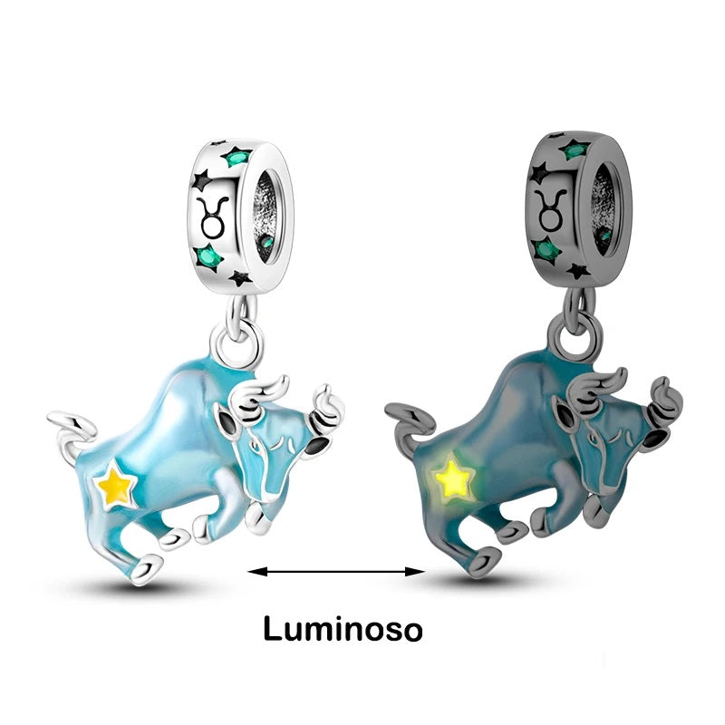 berloque pendente signos touro luminoso peridot