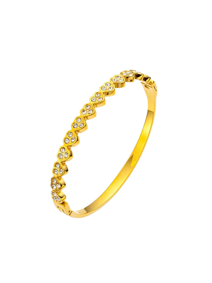 bracelete corações de brilho