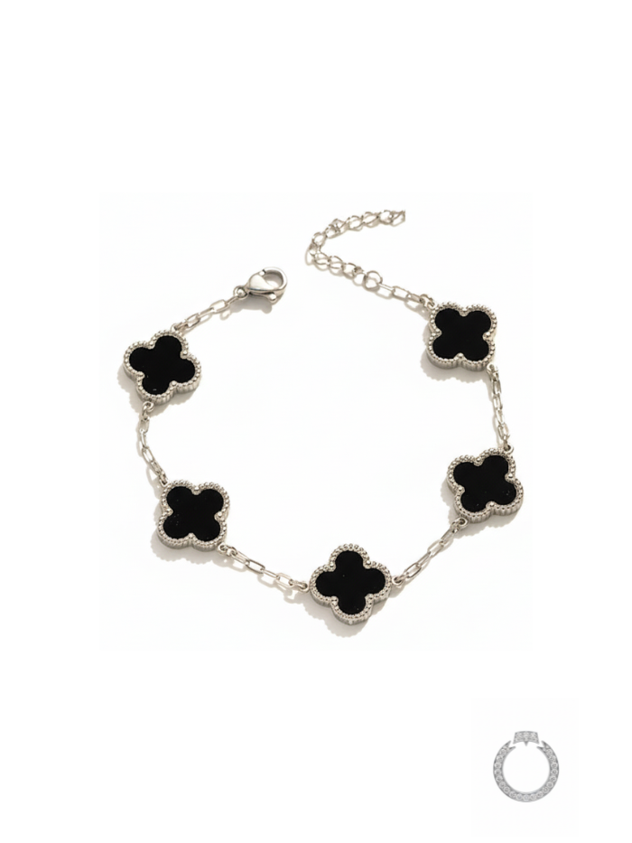 pulseira trevo da sorte em madrepérola