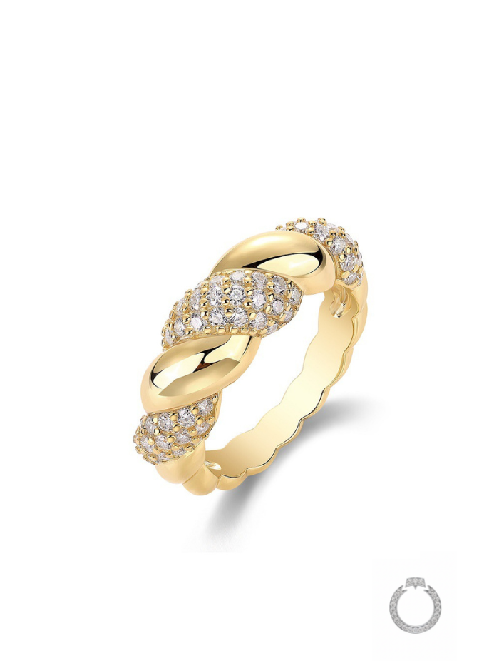 anel twist elegance cravejado