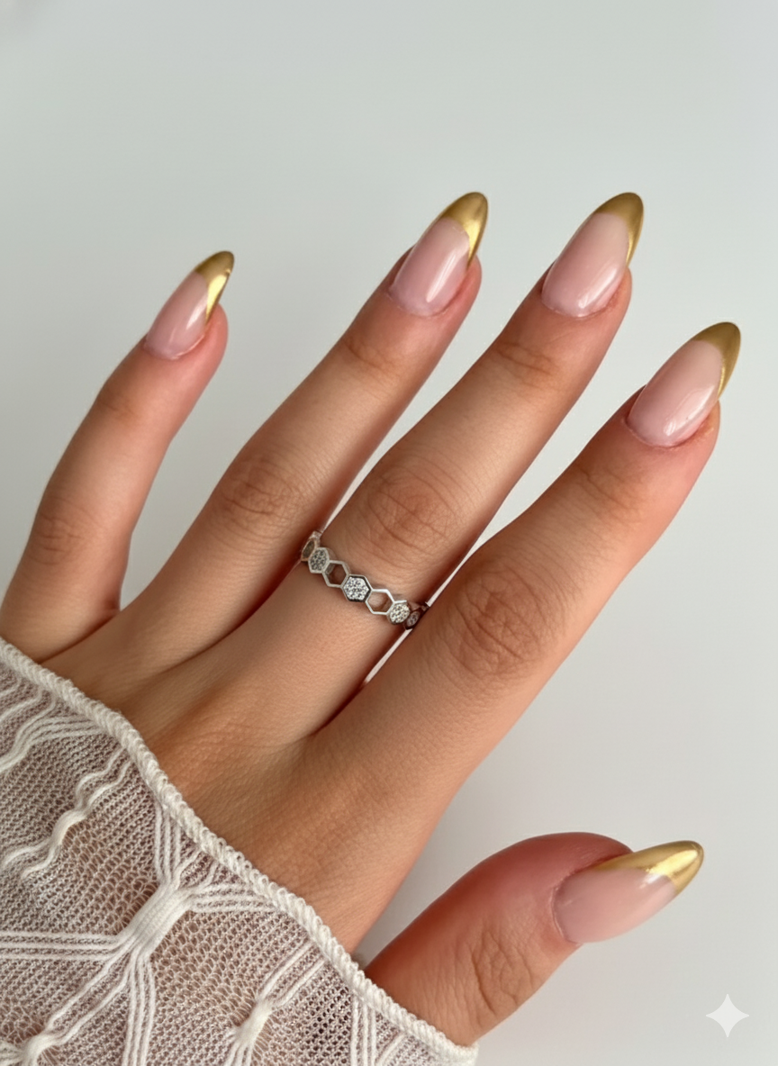 anel colmeia cravejada