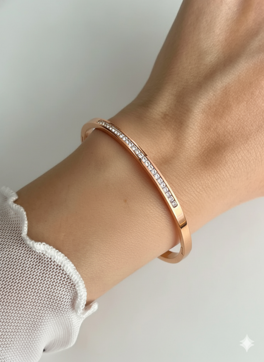 bracelete elegância cravejada