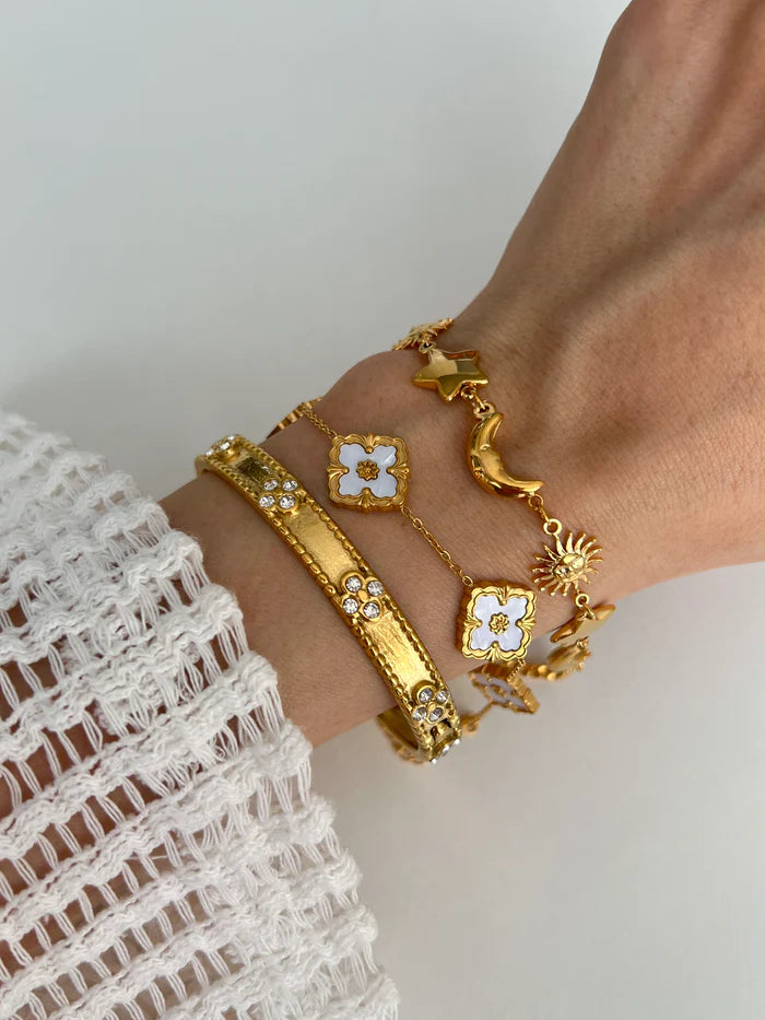 bracelete flor de luxo