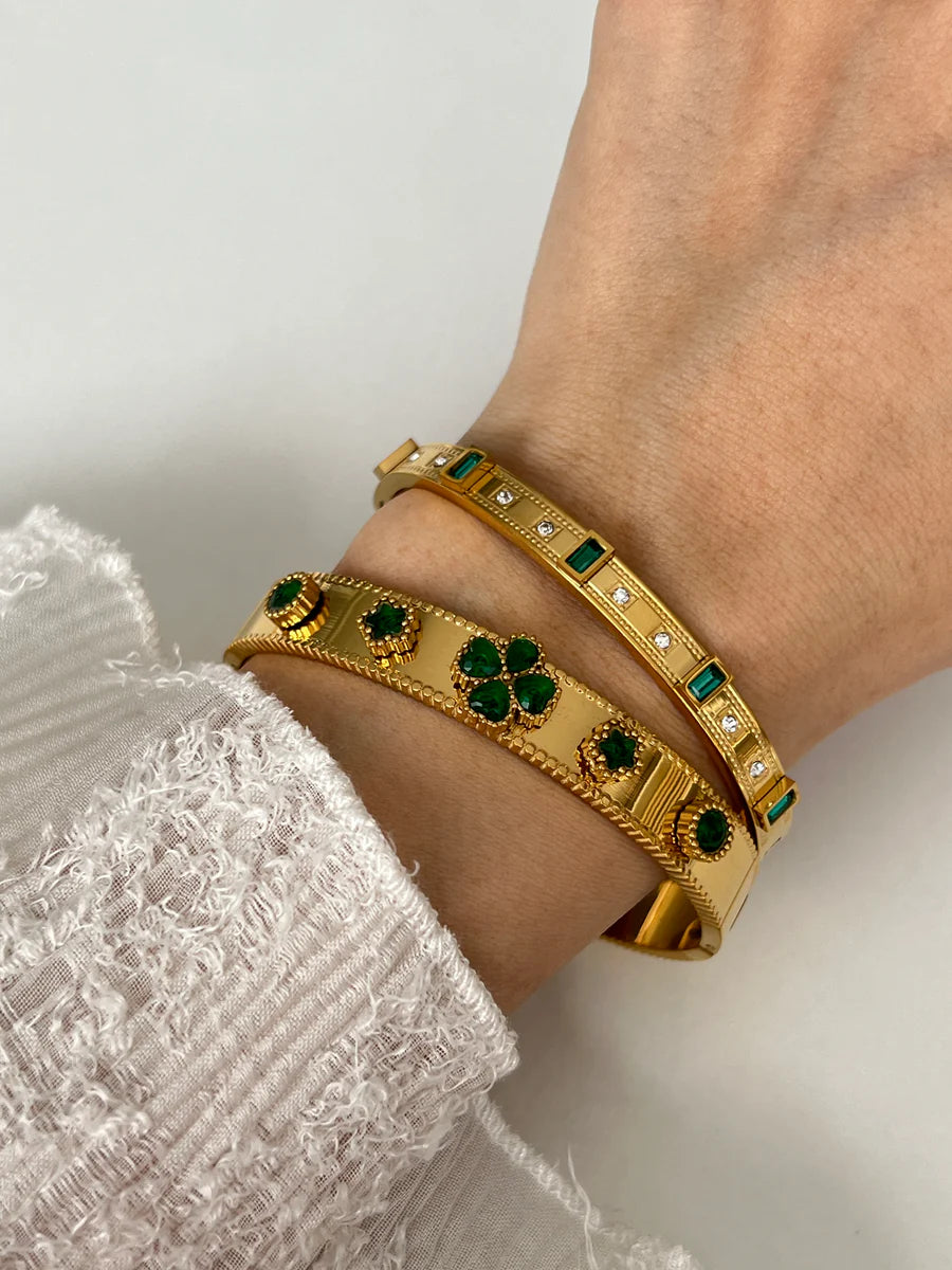 bracelete elegância esmeralda