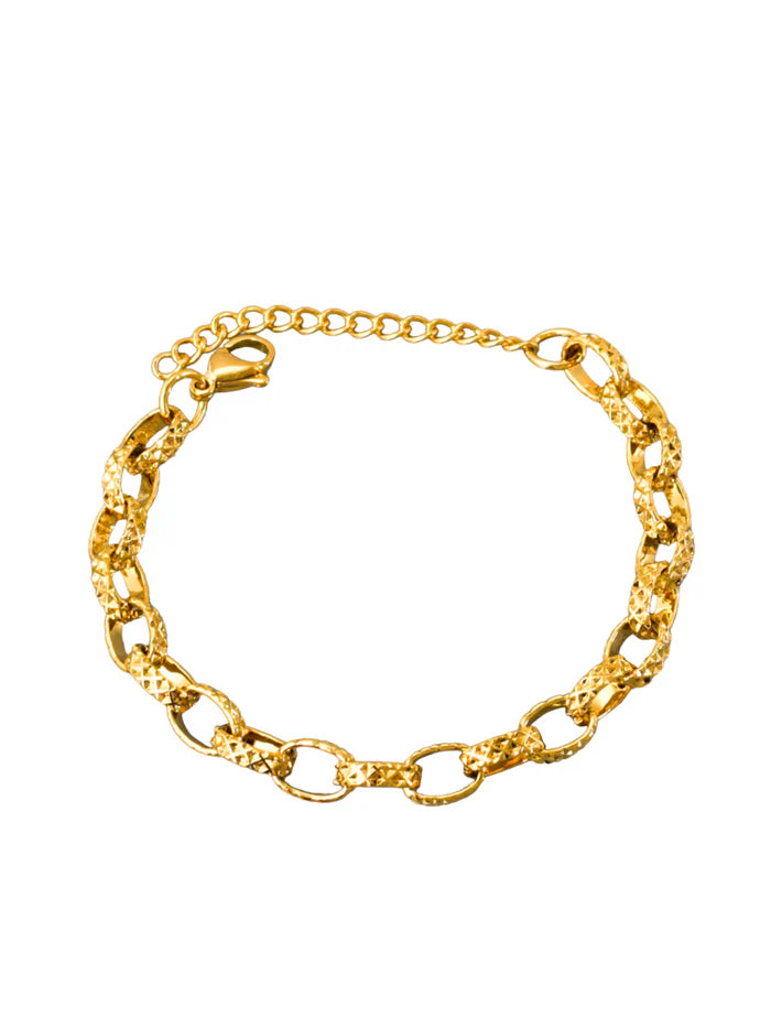 pulseira elos texturizados