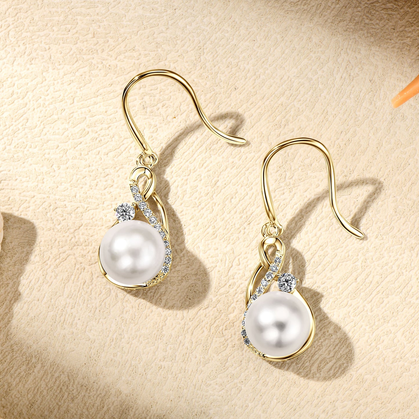 brincos pérola imperial dourado