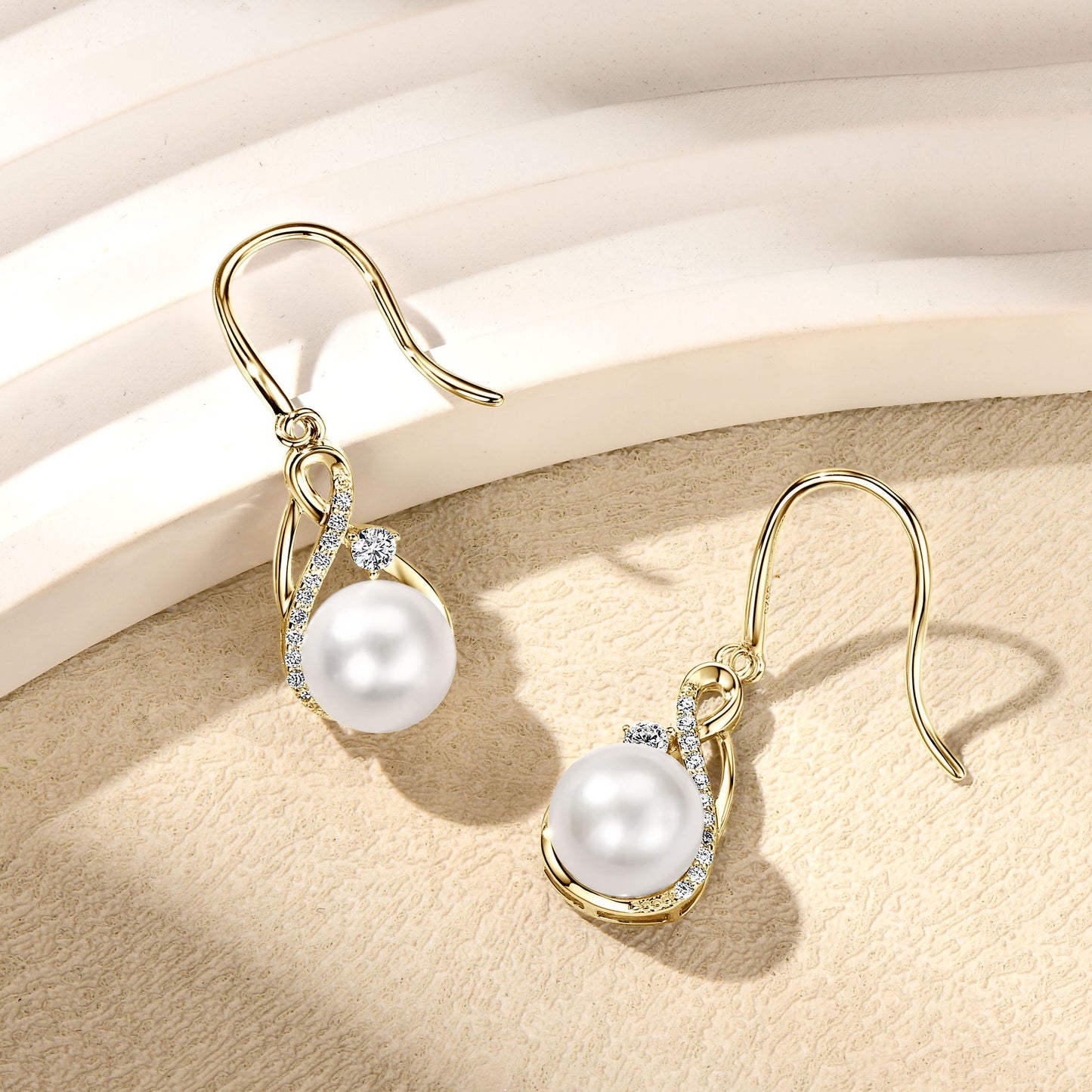 brincos pérola imperial dourado