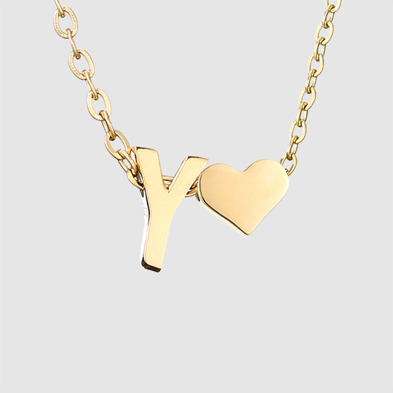 colar coração e letra